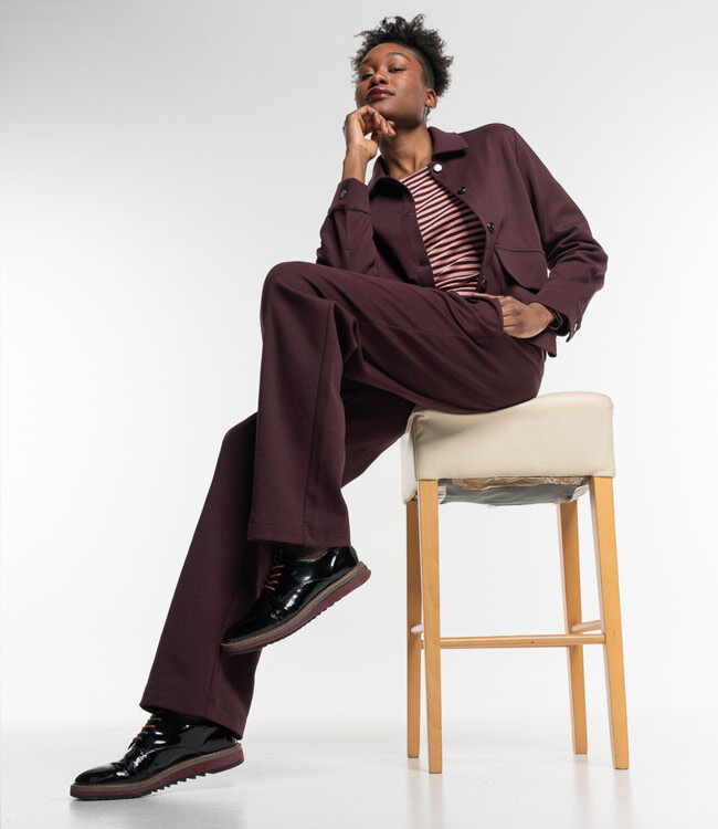 ALMA LOVIS gabardine pantalon LIDA GRAPE biologisch katoen