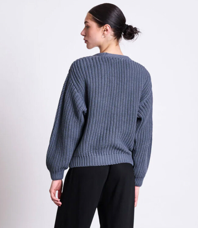 JAN 'N JUNE grof gebreid vest LENA TURBULENCE bio katoen