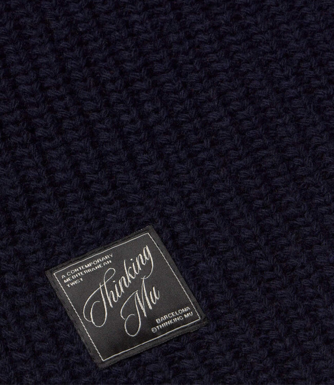 THINKING MU Wollen sjaal shawl 100% merino GHEDE BLUE