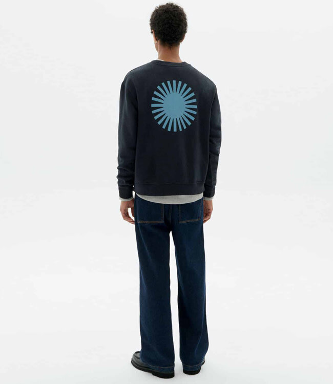 THINKING MU sweater SOL NAVY van biologisch katoen