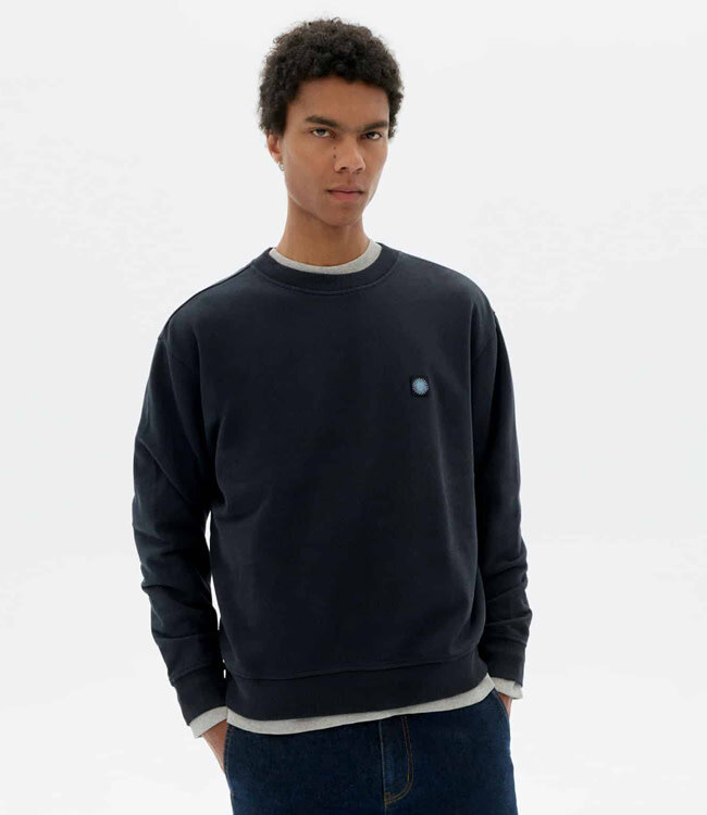 THINKING MU sweater SOL NAVY van biologisch katoen