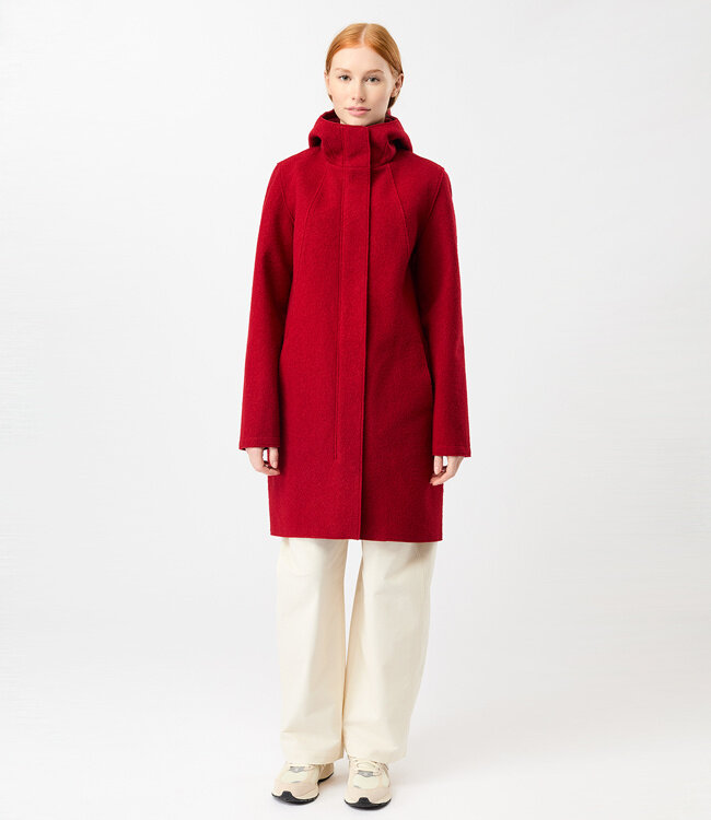 LANGERCHEN wollen parka jas RISANA DARK POPPY