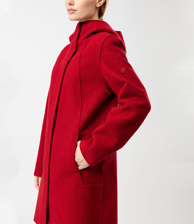 LANGERCHEN wollen parka jas RISANA DARK POPPY