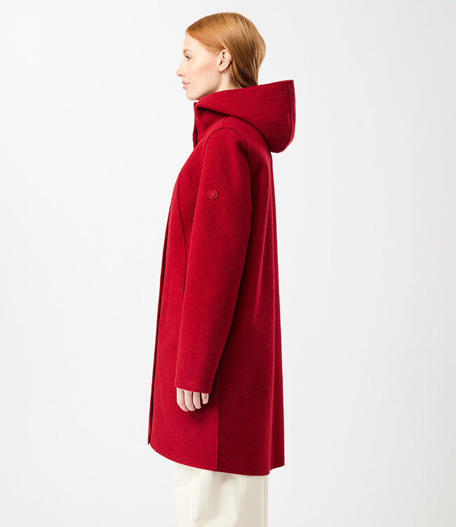 LANGERCHEN wollen parka jas RISANA DARK POPPY