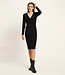 LANIUS jurk met overslag TINE BLACK tencel & biologisch katoen