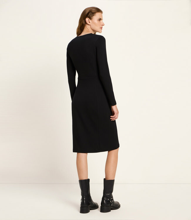 LANIUS jurk met overslag TINE BLACK tencel & biologisch katoen