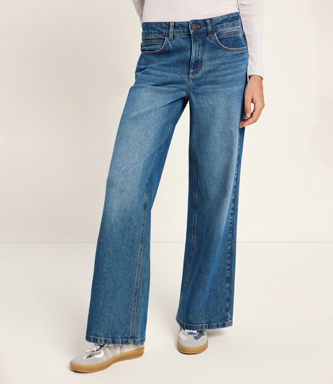 LANIUS wide leg spijkerbroek TOSCA MID BLUE