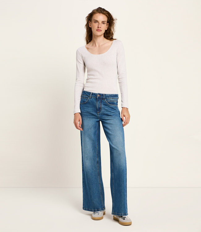 LANIUS wide leg spijkerbroek TOSCA MID BLUE