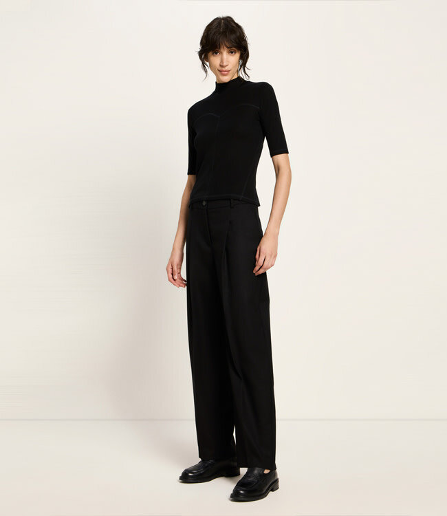 LANIUS Wollen coltrui met korte mouw EMMA BLACK