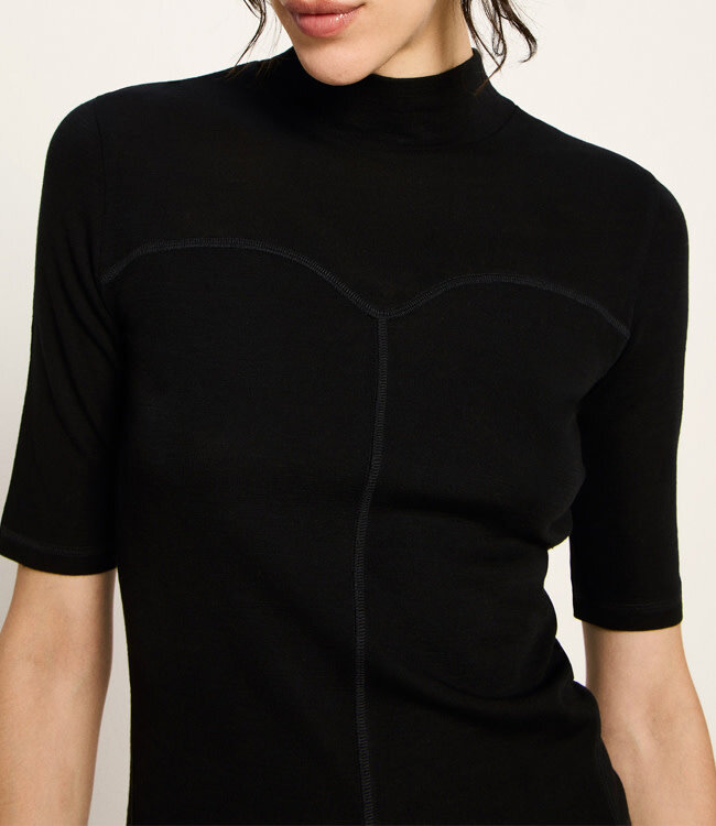 LANIUS Wollen coltrui met korte mouw EMMA BLACK