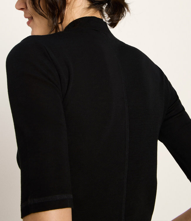 LANIUS Wollen coltrui met korte mouw EMMA BLACK