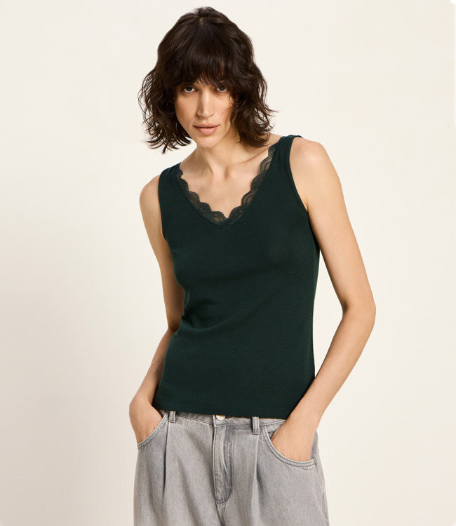 LANIUS wollen hemd met kant JILL FOREST