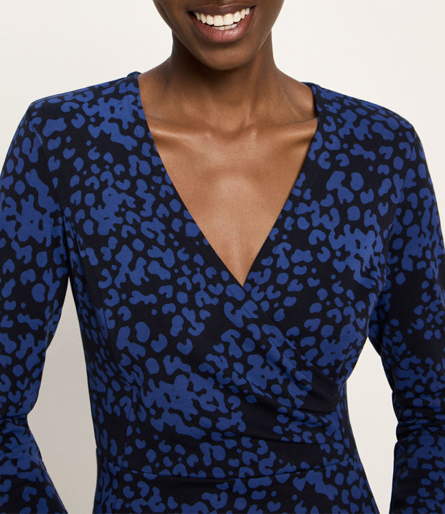 LANIUS jurk met overslag TINE ANIMAL tencel & biologisch katoen