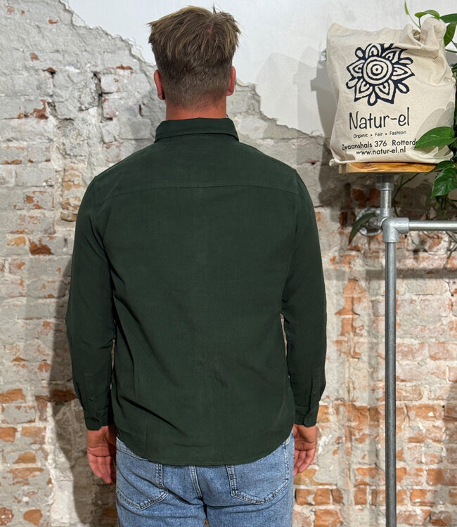THINKING MU overhemd ANTO GREEN biologisch katoen corduroy