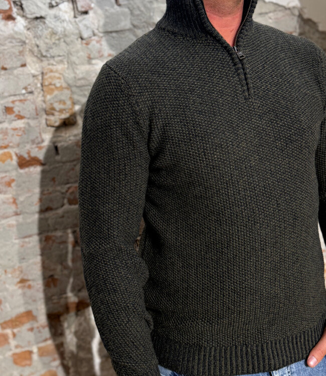 FISHERMAN Wollen schipperstrui PETE OLIVE merino lamswol