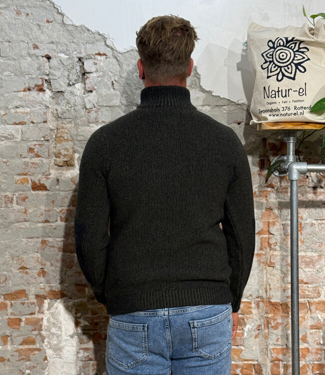 FISHERMAN Wollen schipperstrui PETE OLIVE merino lamswol