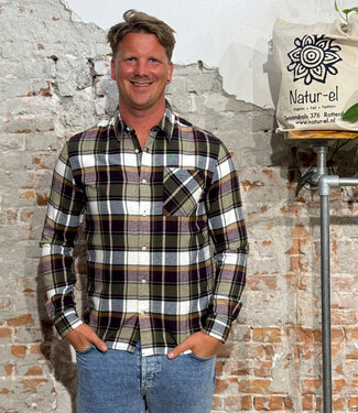 KnowledgeCottonApparel Geruit overhemd flanel JELTE FIG 'n FOREST biologisch katoen KCA