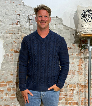 Living Crafts LIVING CRAFTS wollen kabel trui MADS met biologisch katoen