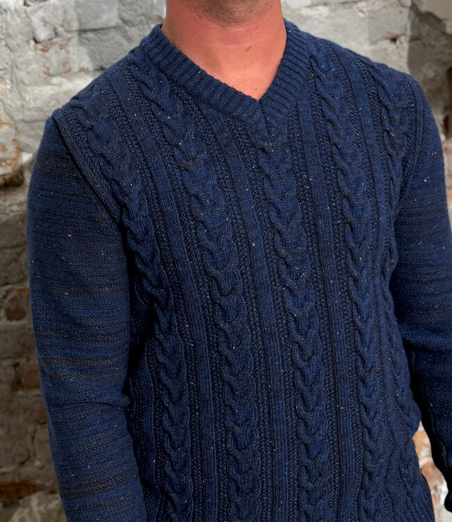 LIVING CRAFTS wollen kabel trui MADS met biologisch katoen