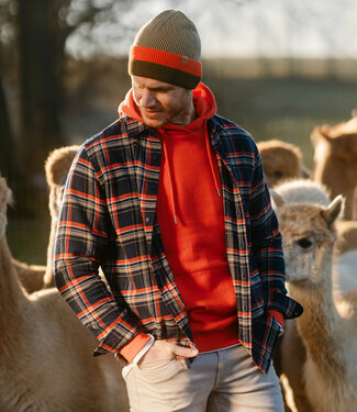 Living Crafts LIVING CRAFTS geruit overhemd GORDON PUMPKIN flanel
