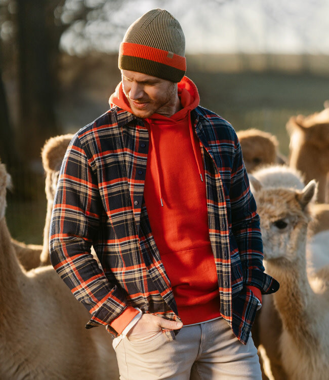 LIVING CRAFTS geruit overhemd GORDON PUMPKIN flanel