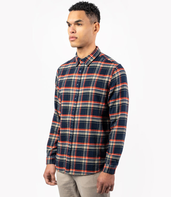 LIVING CRAFTS geruit overhemd GORDON PUMPKIN flanel