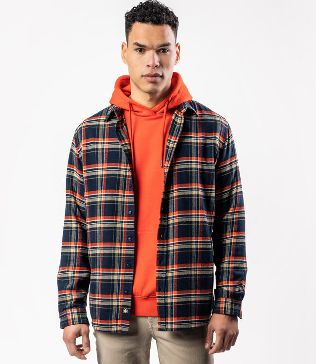 LIVING CRAFTS geruit overhemd GORDON PUMPKIN flanel