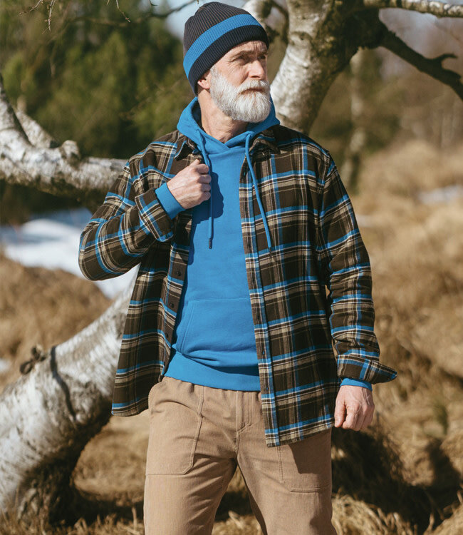 LIVING CRAFTS geruit overhemd GORDON BLUE flanel