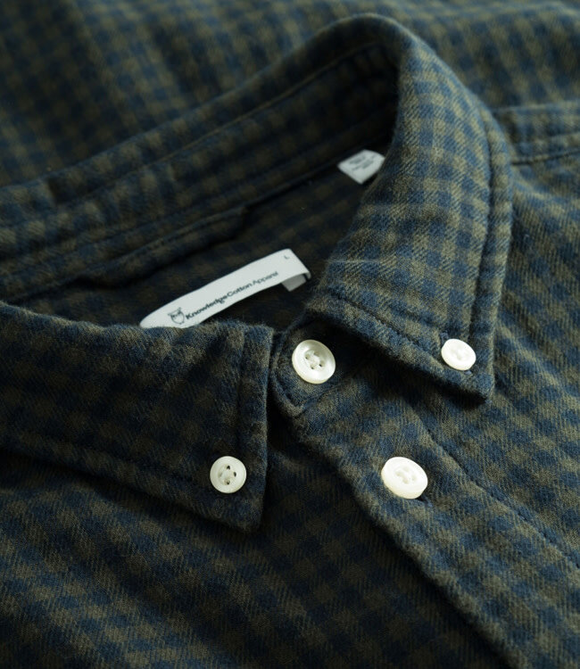 Geruit overhemd flanel SVERRE GREEN biologisch katoen KCA