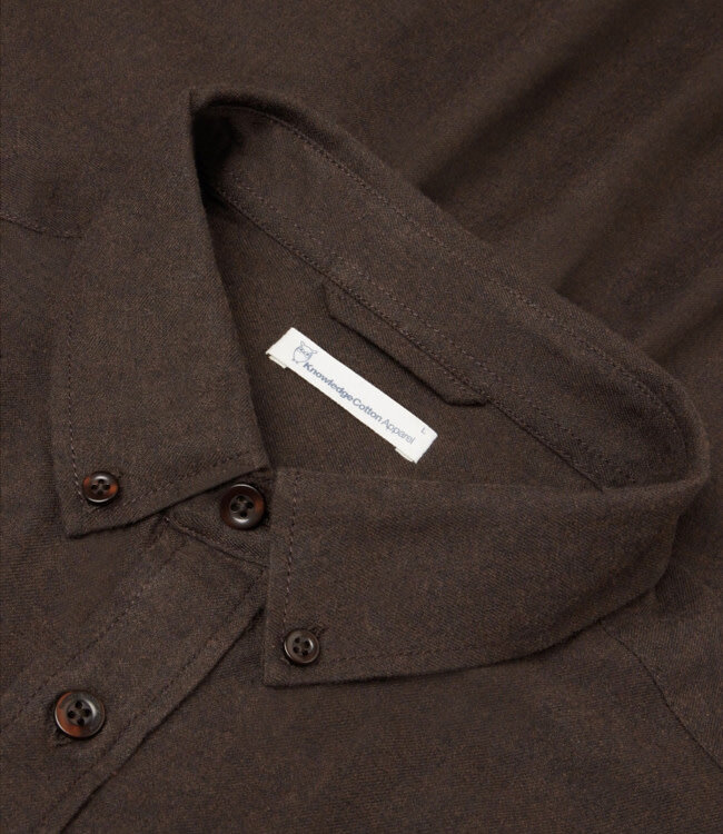 Flanellen overhemd MORTEN CHOCOLAT biologisch katoen KCA