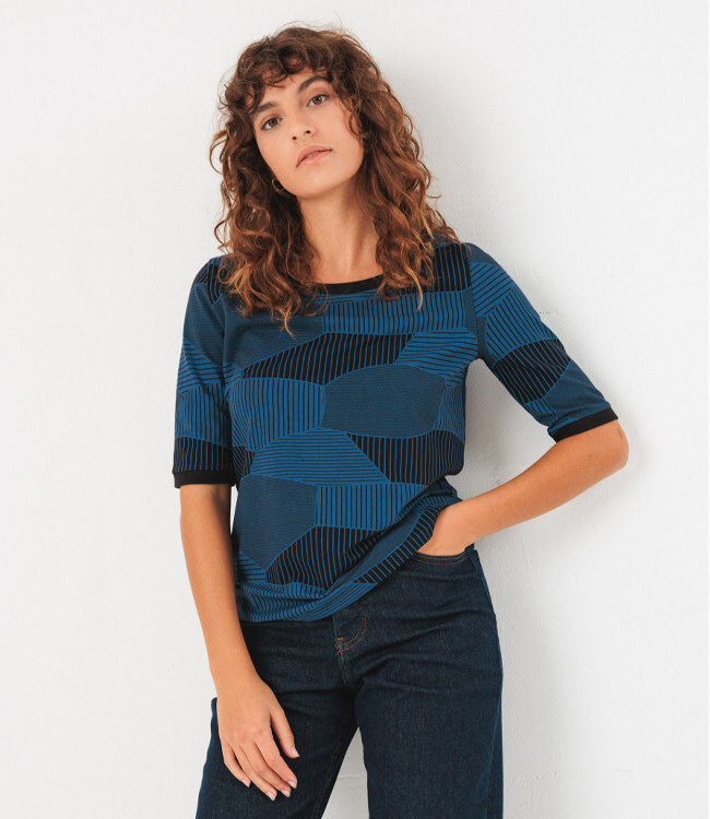 SKFK shirt met print OIANKO MINERAL van biologisch katoen