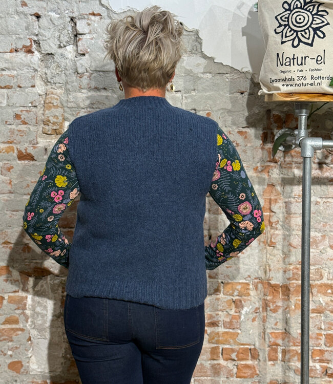 MADNESS wollen spencer JIVA DARK BLUE alpaca wol boucle