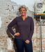 Madness MADNESS v-hals trui MONI PLUM biologisch katoen wafel jersey