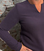 MADNESS v-hals trui MONI PLUM biologisch katoen wafel jersey