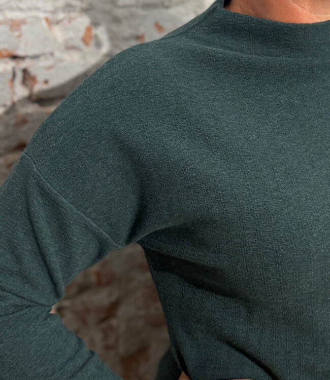 MADNESS trui opstaande kraag YVES PINE biokatoen jaquard