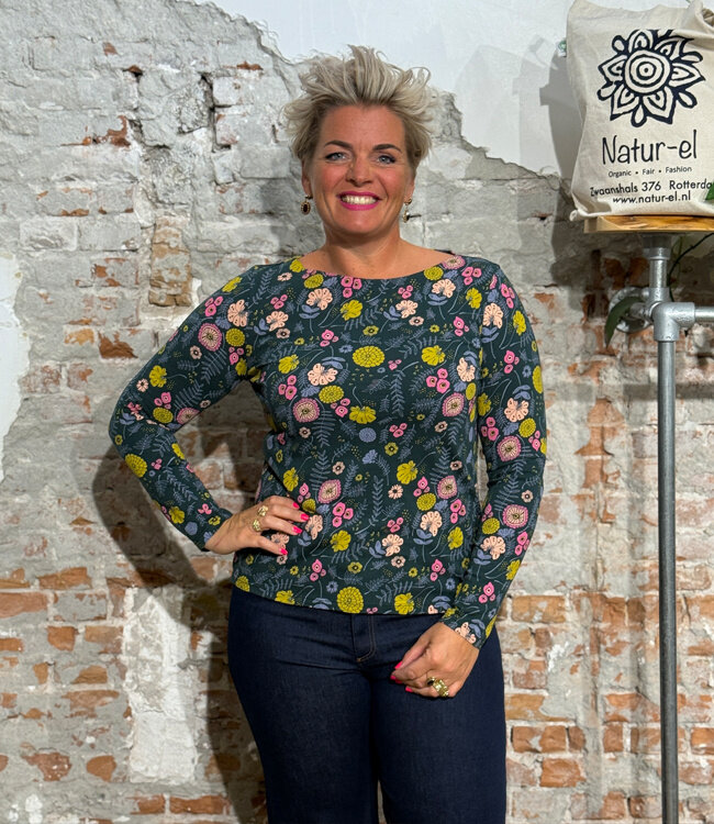 MADNESS boothals shirt MEADOW PINE biologisch katoen