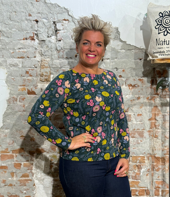 MADNESS boothals shirt MEADOW PINE biologisch katoen