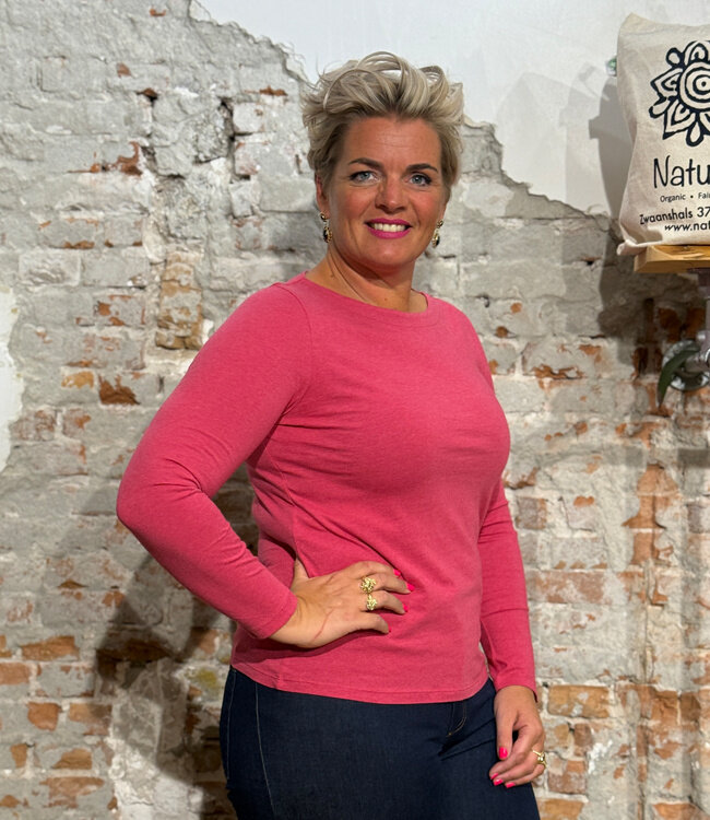 MADNESS effen boothals shirt ELSA PINK biologisch katoen