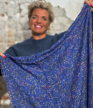 Madness MADNESS wollen print sjaal TWIGS BLUE van pure merino wol