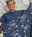 MADNESS wollen print sjaal MEADOW BLUE van pure merino wol