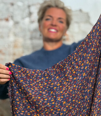 Madness MADNESS wollen print sjaal DOTS DAHLIA van pure merino wol