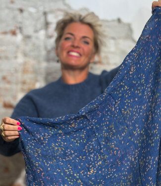 Madness MADNESS wollen print sjaal TWIGS DARK van pure merino wol