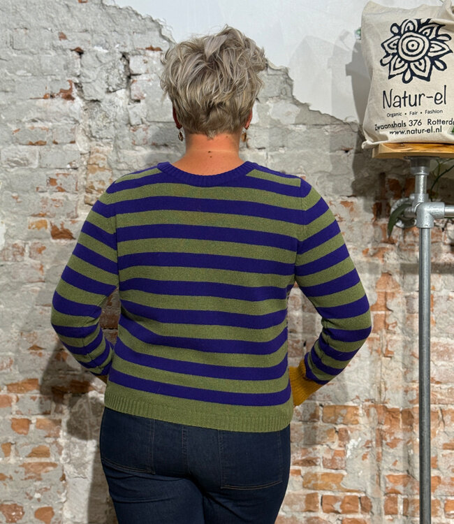 ERIBE wollen trui STOBO MULBERRY FAIRISLE reversible