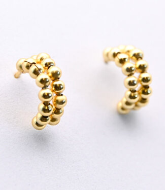 Anukoo ANUKOO fairtrade Oorbellen creolen DOTS 18k verguld