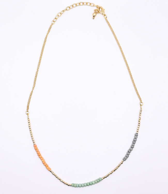 ANUKOO fairtrade hals KETTING COLORBLOCK messing