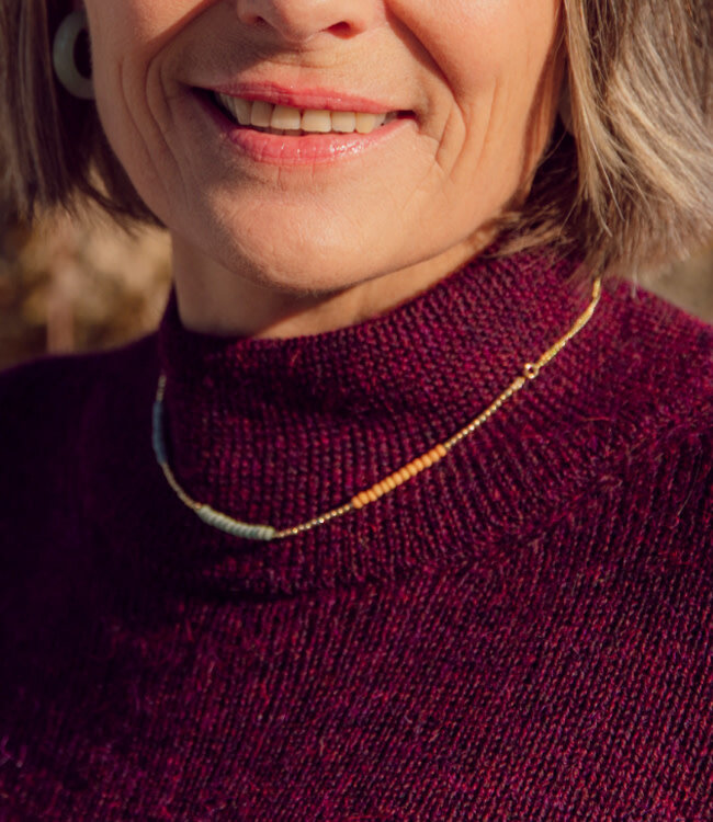 ANUKOO fairtrade hals KETTING COLORBLOCK messing