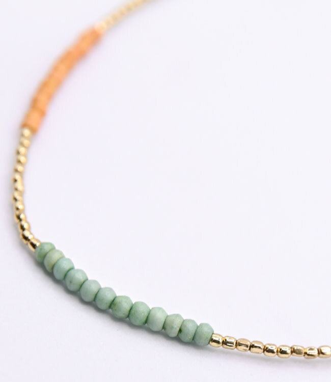 ANUKOO fairtrade hals KETTING COLORBLOCK messing