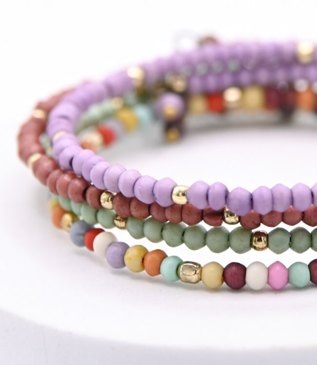 ANUKOO fairtrade hals ARMBAND COLORBLOCK messing