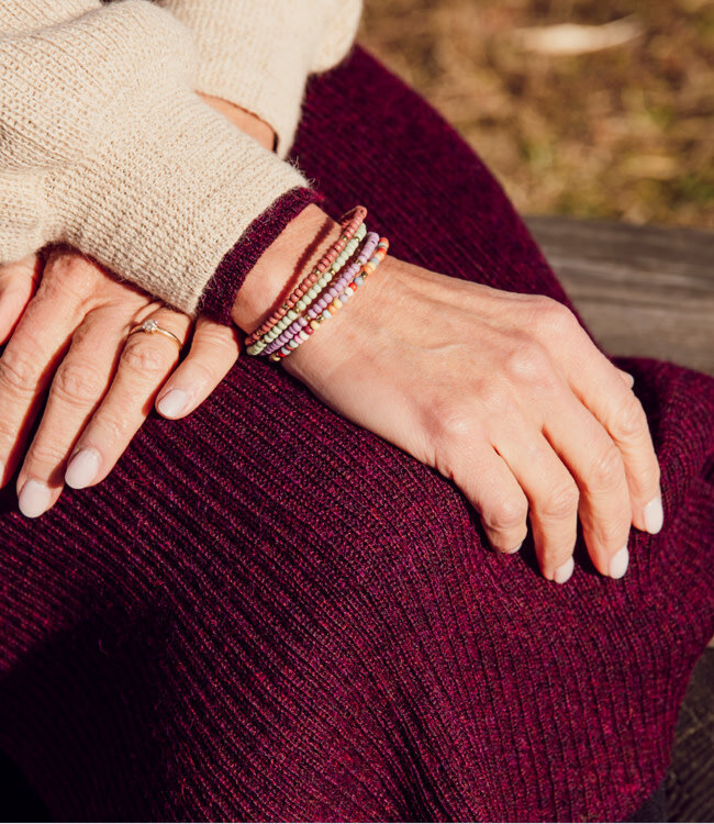 ANUKOO fairtrade hals ARMBAND COLORBLOCK messing