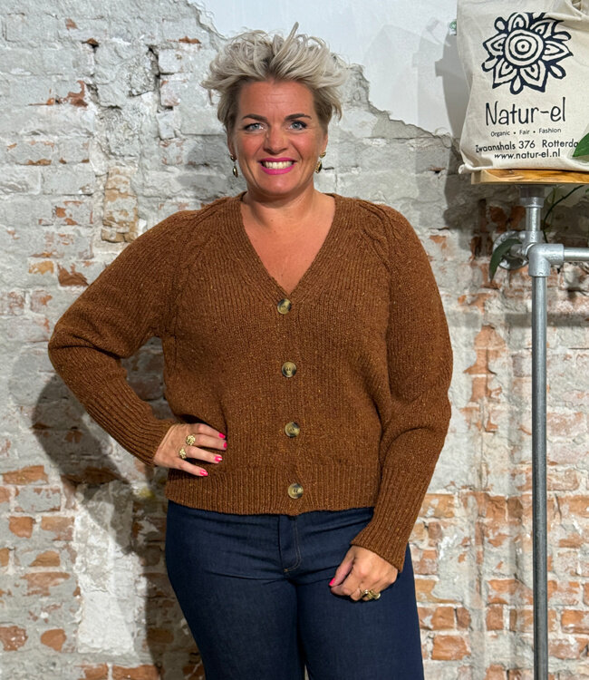 FISHERMAN wollen vest YMKJE COPPER van pure merino